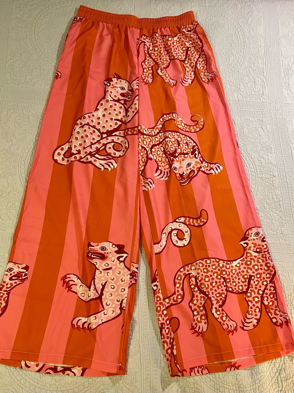 Nice To Meet You Elastic Waist Pants - Orange & Pink sz 4x